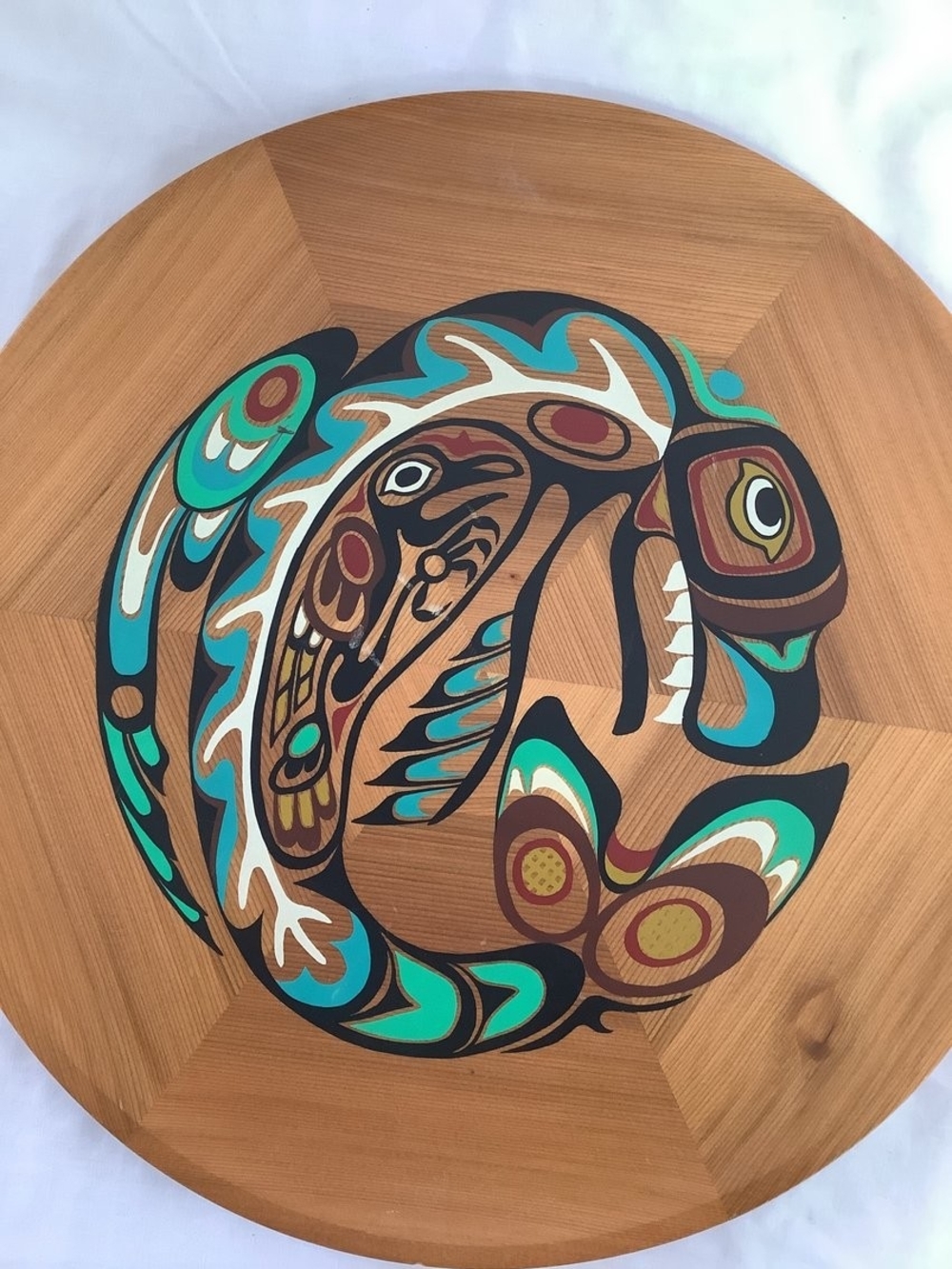 First Nations "The Killer Whale" Story Folklore Handpainted Wood Wall Hanging